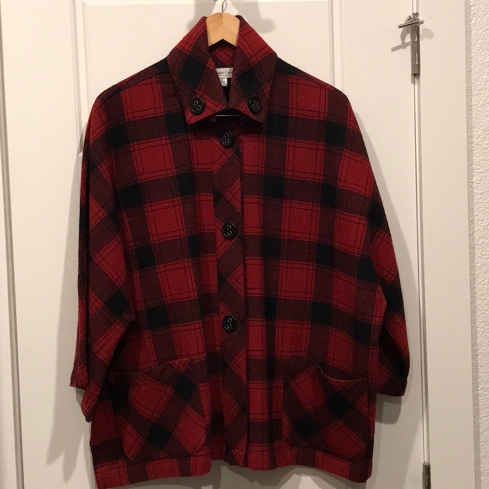 Coldwater Creek buffalo plaid boxy jacket